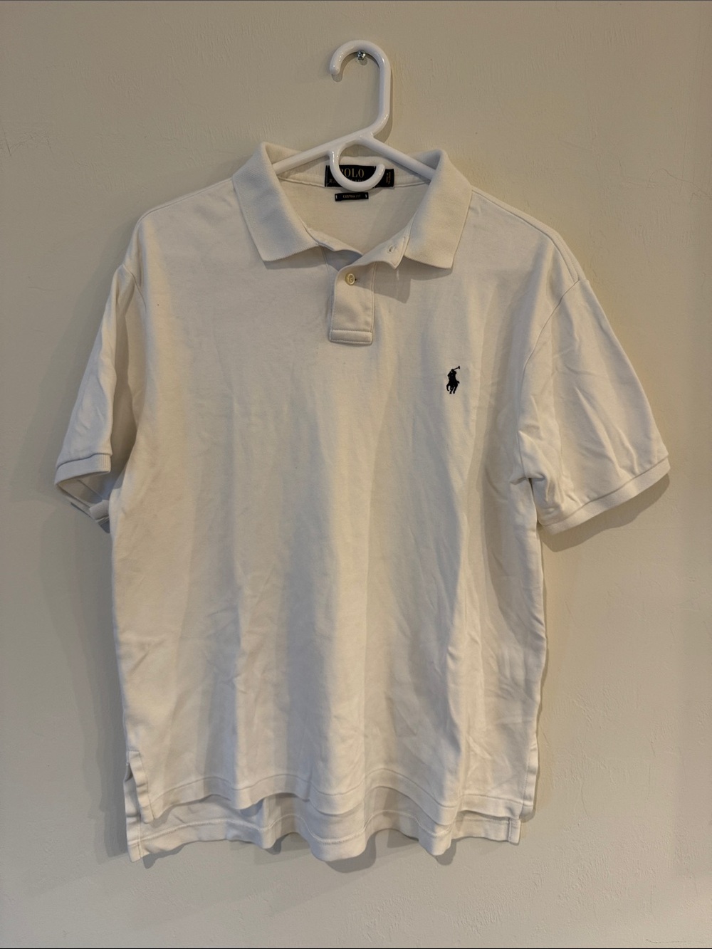 Ralph Lauren White Polo Shirt with Navy Pony